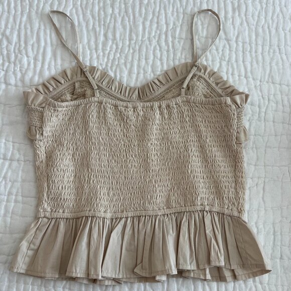 New Anthropologie Forever That Girl Zubair Smocked Peplum Tank - Picture 5 of 5